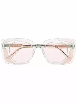 Kuboraum очки в прозрачной квадратной оправе, зеленый