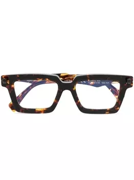 Kuboraum очки в прямоугольной оправе с логотипом, коричневый