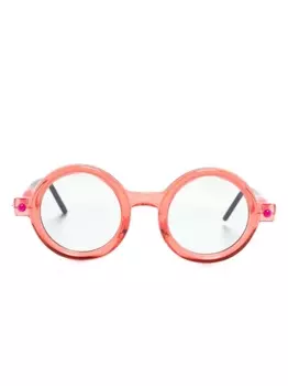 Kuboraum солнцезащитные очки в круглой оправе, красный