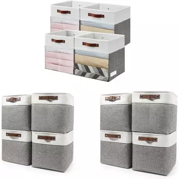 Кубы для хранения с прозрачным окном+Контейнеры для хранения кубиков 11x11+Контейнеры для хранения кубиков 13x13 Серые Bagnizer