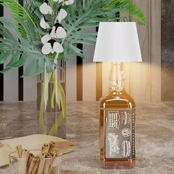 KUGI Светодиодный прикроватный светильник Светодиодный настольный светильник на аккумуляторе с регулируемой яркостью, лампа в бутылке RGB, 3000K-4500K-6000K, настольная лампа с беспроводной связью, атмосферный свет в баре-ресторане, белый