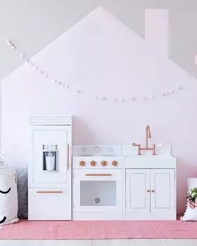 Кухня Teamson Kids Little Chef Paris Wood Play, белый/розовое золото, цвет White/Rose Gold