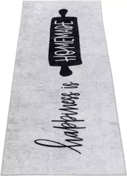 Кухонная дорожка Sehrazat "Kitchen 3013", прямоугольная, моющаяся, плоское переплетение, нескользящая, с коротким ворсом, проста в уходе 50х240 см, серый