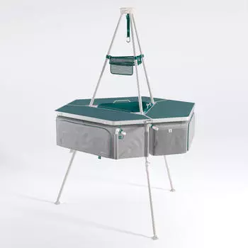 Кухня Quechua Tepee для кемпинга многофункциональная, зеленый / серый