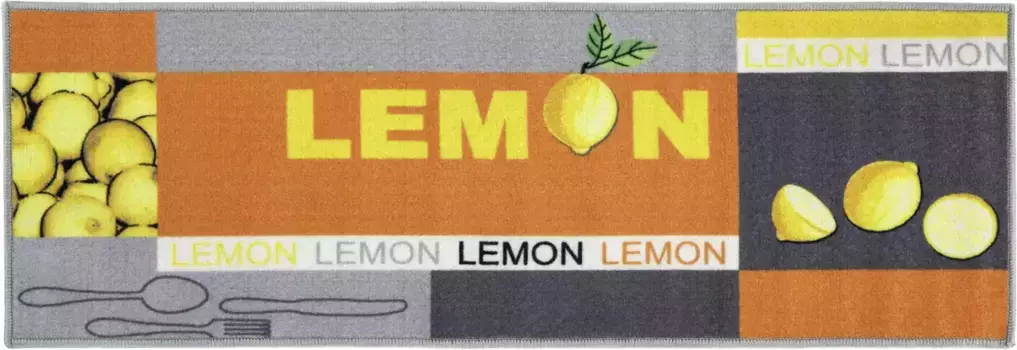 Кухонная полка Andiamo "Lemon", прямоугольная, мотив лимона, с надписью, размер 50x150 см, для кухни 50х150 см, цвет gelb