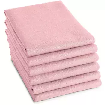 Кухонное полотенце DDDDD «Логотип из 100% хлопка, 60х65 см», (комплект, 6 шт.), жаккардовая ткань, очень впитывающая и прочная, цвет pastel pink