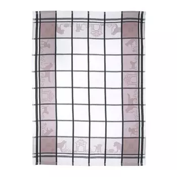 Кухонное полотенце из египетского хлопка - Собаки Daunex, цвет Tortora/Antracite