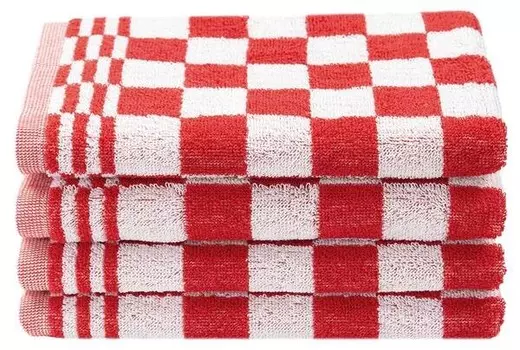 Кухонное полотенце Zollner 00000453 4 шт, 50x1x50 см, красный