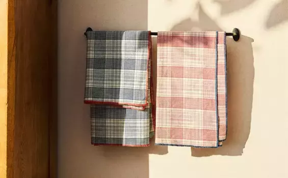 Кухонные полотенца из окрашенной нити (2 шт.) Zara Home, красный