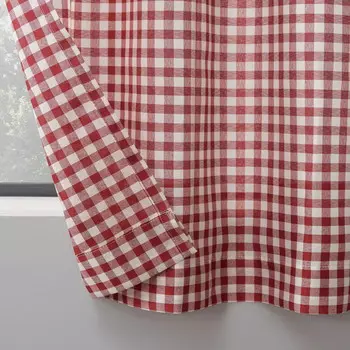 Кухонные шторы в клетку No. 918 54 x 24 дюйма, красный
