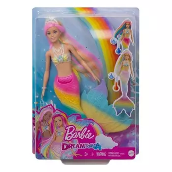 Кукла Барби Dreamtopia Русалка Радуга Трансформация GTF89 Barbie