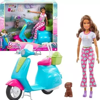 Кукла Барби Праздничное веселье на самокате + аксессуары Barbie