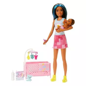 Кукла Барби Скиппер-няня и игровой набор для кроватки Barbie