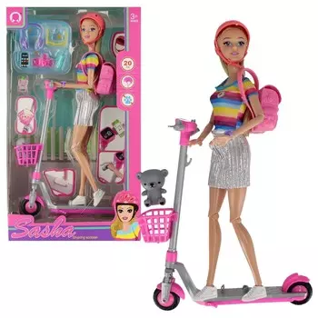 Кукла на самокате с аксессуарами 29см MEGA CREATIVE
