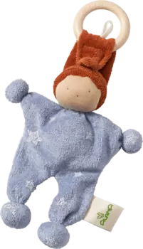 Кукла с деревянным кольцом Узор звезды синий 1шт. ALANA