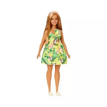 Куклы и аксессуары Barbie Fashionistas в тропическом зеленом платье