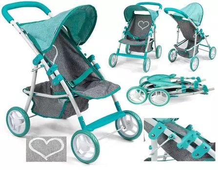 Кукольная коляска Легкая мятная игрушка Кукольные коляски Play Toys PakaNiemowlaka