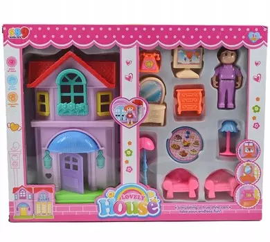 Кукольный Дом С Мебелью Мини Фигурки Оборудование Комнаты Разные Цвета Midex