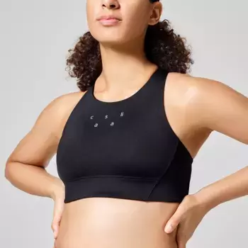 Культовый удлиненный спортивный женский топ Casall, чёрный