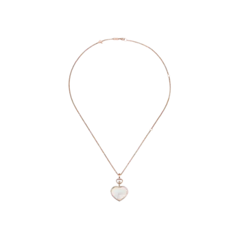 Кулон Chopard Happy hearts из розового золота c бриллиантом и перламутром