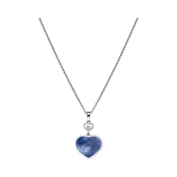Кулон Chopard Happy Hearts - Подвеска, белое золото, бриллиант, голубой перламутр