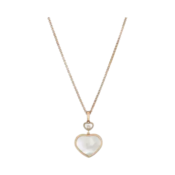 Кулон Chopard Happy Hearts - Подвеска, розовое золото, бриллиант, перламутр