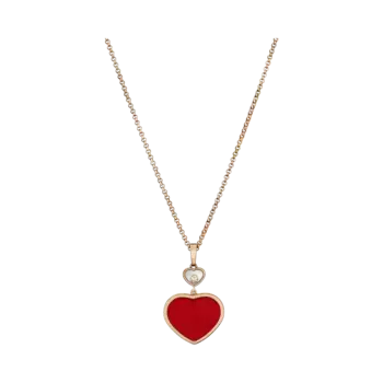 Кулон Chopard Happy Hearts - Подвеска, розовое золото, бриллиант, красный камень