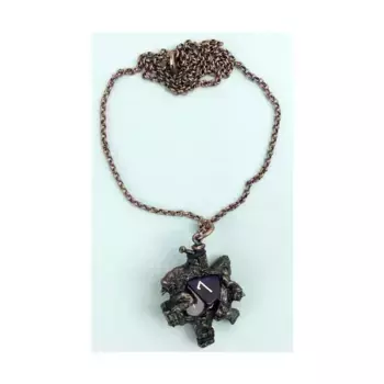 Кулон d10 Тролли с отделкой из старой меди, Dice Jewelry - Necklaces (Chessex)