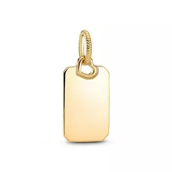 Кулон Engravable Rectangle Tag Pandora, покрытие - золото