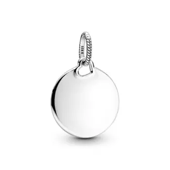 Кулон Engravable Round Tag Pandora, стерлинговое серебро