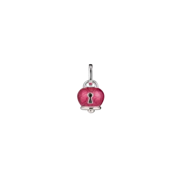 КУЛОН MEDIUM ET VOILA' BELL С СЕРДЕЧКАМИ И ЗАМКОМ ИЗ СЕРЕБРЯНОЙ, КРАСНОЙ И ЧЕРНОЙ ЭМАЛИ Chantecler