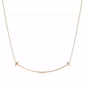 Кулон с цепочкой Tiffany & Co. Smile Large, розовое золото