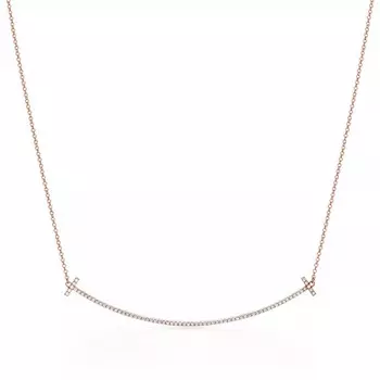 Кулон с цепочкой Tiffany & Co. Smile Large, розовое золото с бриллиантами
