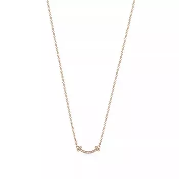 Кулон с цепочкой Tiffany & Co. Smile, розовое золото с бриллиантами