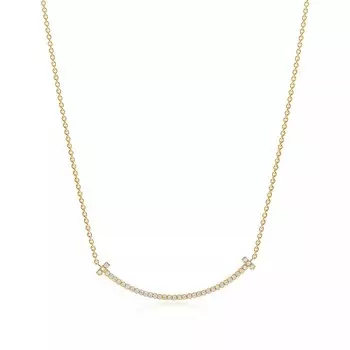 Кулон с цепочкой Tiffany & Co. Smile Small, желтое золото с бриллиантами