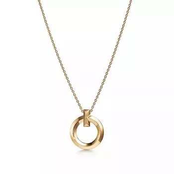 Кулон с цепочкой Tiffany & Co. TI Circle Small, желтое золото