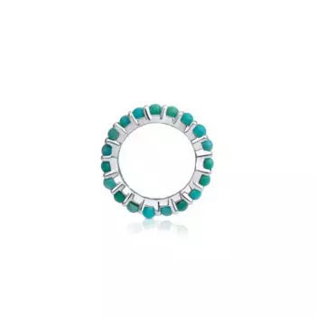 Кулон Tous Large Shield, серебро/бирюза