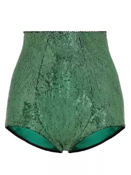Кюлоты с пайетками Dolce & Gabbana, зеленый