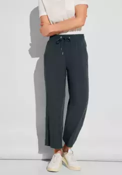 Кюлоты STREET ONE, эластичный пояс с кулиской, зеленый