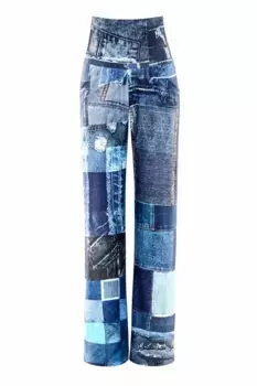 Кюлоты Winshape "Functional Comfort Culottes CUL101C", с принтом в стиле пэчворк, цвет Patchwork Blue