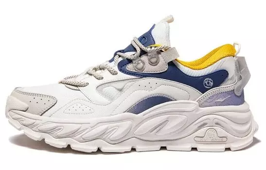 Kunlun Five Elements Lifestyle Shoes Men Low-Top, мужские кроссовки, Белый/Синий/Желтый Erke