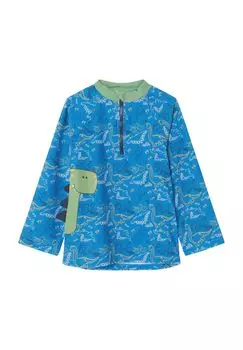 Купальная рубашка Dino Zacke, молния, защита от УФ 50+, детская Sterntaler, синий