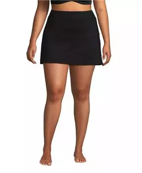 Купальная юбка с утягивающим эффектом для живота и плавки больших размеров Lands' End, черный