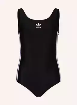 Купальник 3 полоски Adidas, черный
