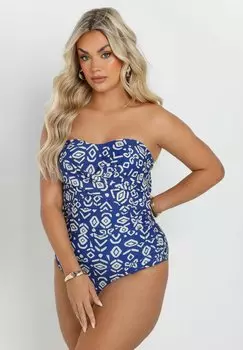 Купальник ABSTRACT SCULPT Yours Clothing, синий