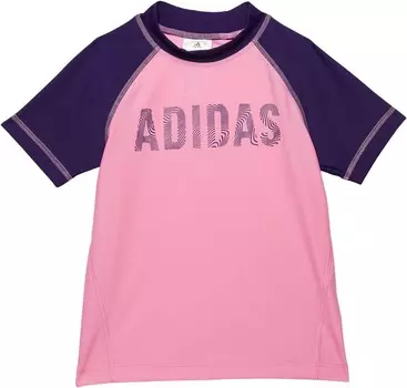 Купальник adidas Kids Rashguard Short Sleeve, цвет Bliss Pink/Dark Purple