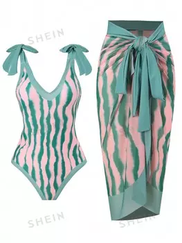 Купальник эластичный, оливково-зеленый