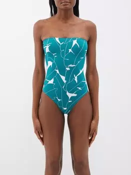 Купальник alligator с принтом банановых листьев Eres, зеленый