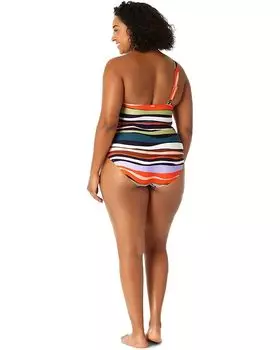 Купальник Anne Cole Plus Size Ring Strap Asymmetric One-Piece, цвет Multicolor