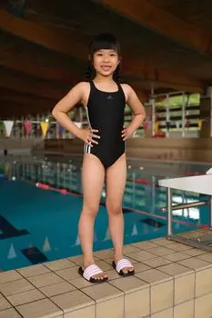 Купальник Athly V с 3 полосками adidas, черный